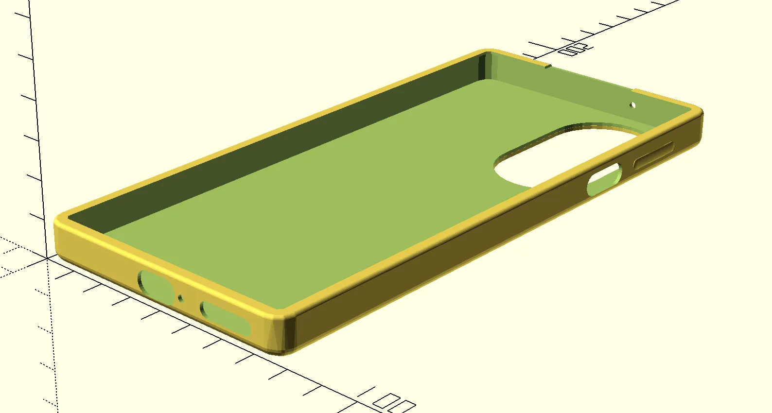Parametrický model puzdra na telefón v OpenSCAD